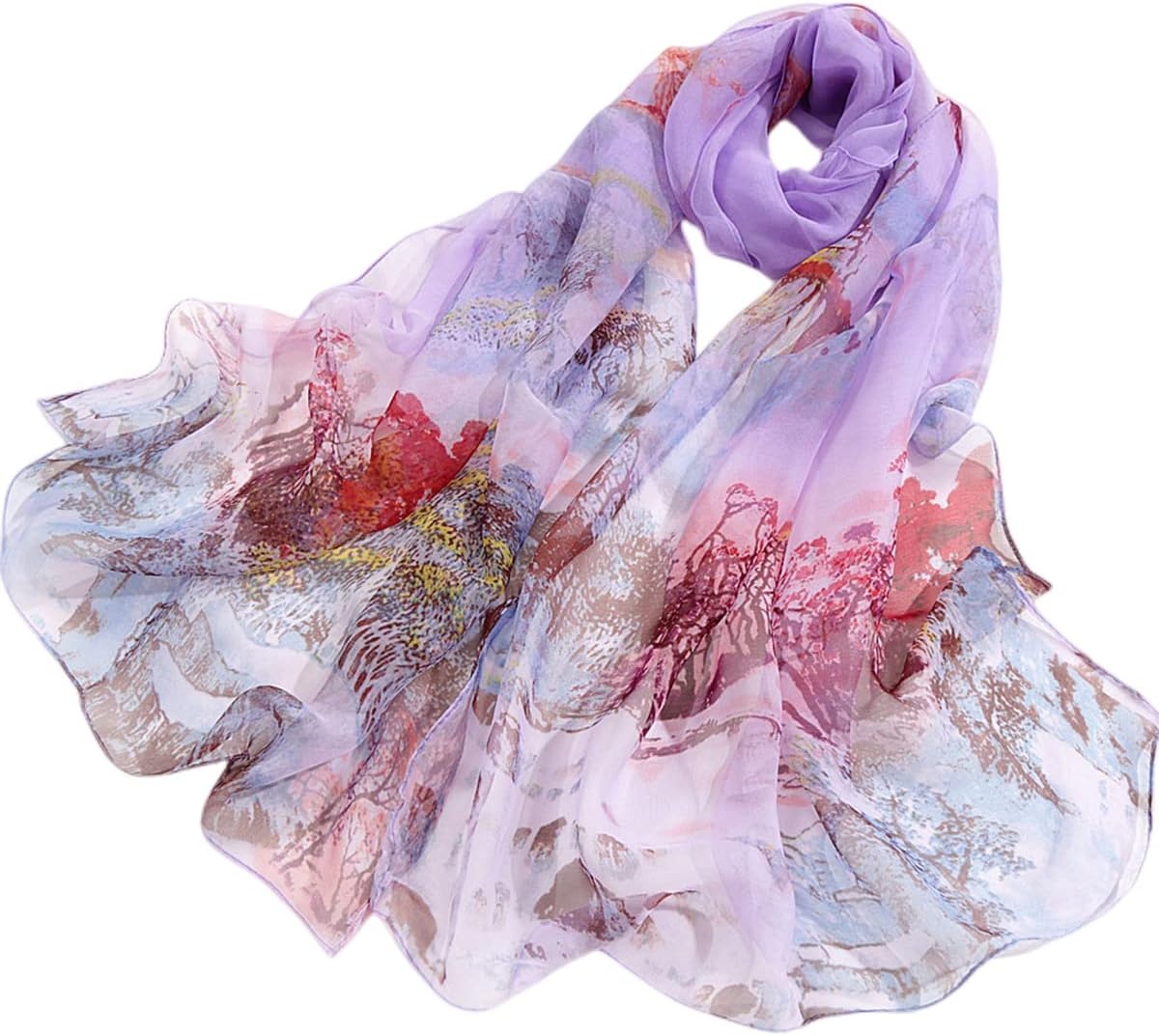 image:imageFAIRYGATE Chiffon Retro Schal Damen Leichtes Halstuch Seiden Chiffon Halstuch fr Mdchen Frauen Halstuch Kopftuch39012