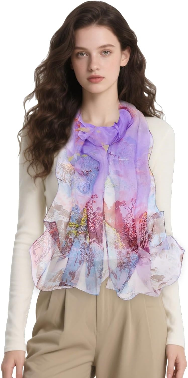 image:imageFAIRYGATE Chiffon Retro Schal Damen Leichtes Halstuch Seiden Chiffon Halstuch fr Mdchen Frauen Halstuch Kopftuch39012
