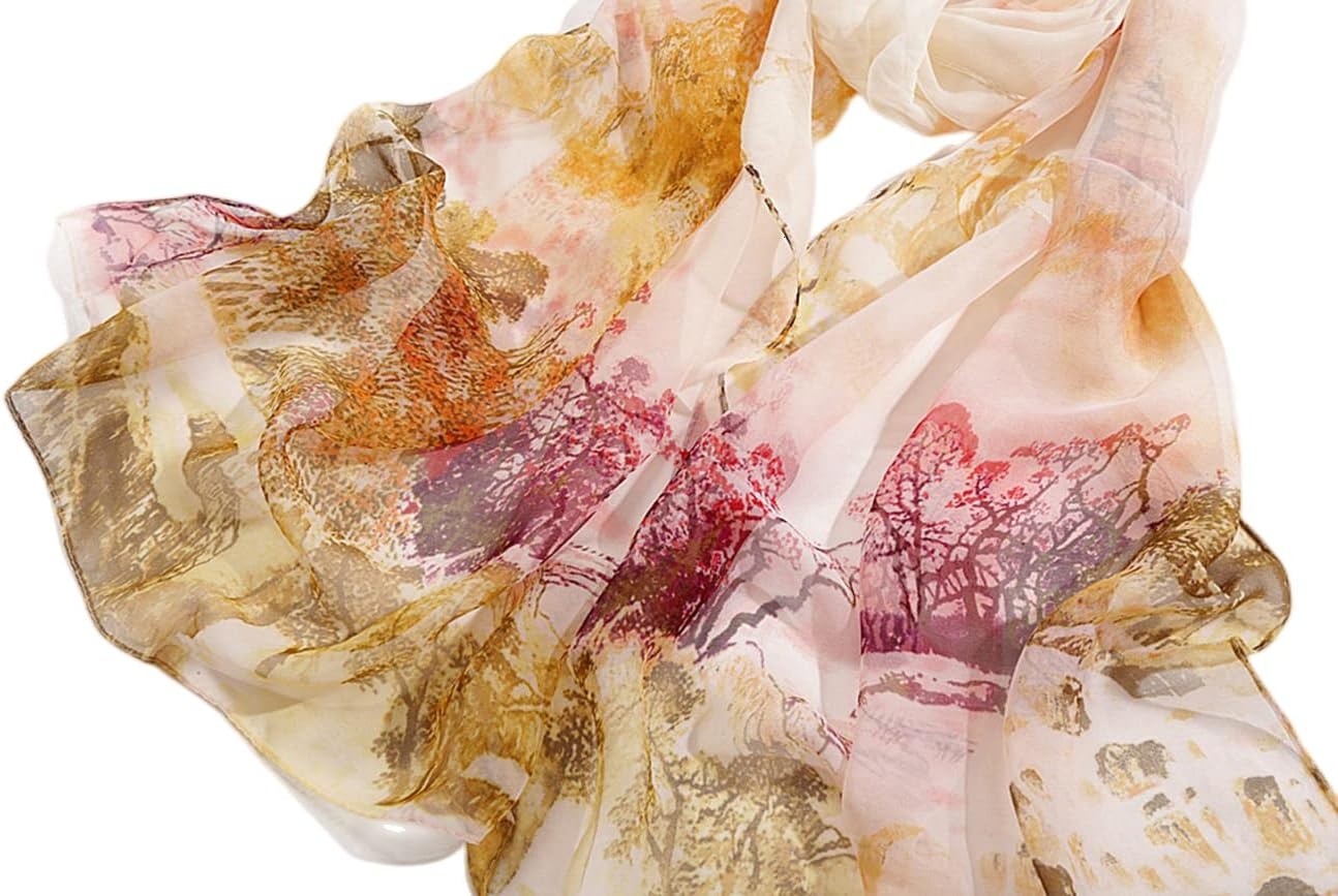 image:imageFAIRYGATE Chiffon Retro Schal Damen Leichtes Halstuch Seiden Chiffon Halstuch fr Mdchen Frauen Halstuch Kopftuch39013