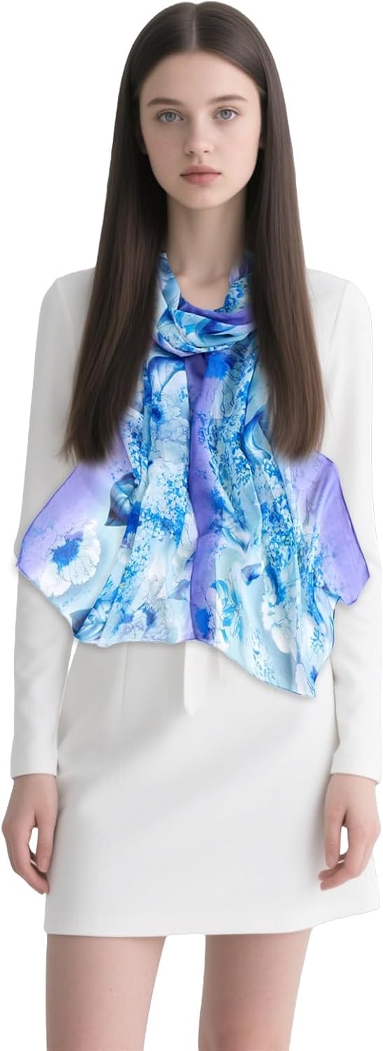 image:imageFAIRYGATE Chiffon Retro Schal Damen Leichtes Halstuch Seiden Chiffon Halstuch fr Mdchen Frauen Halstuch Kopftuch39015