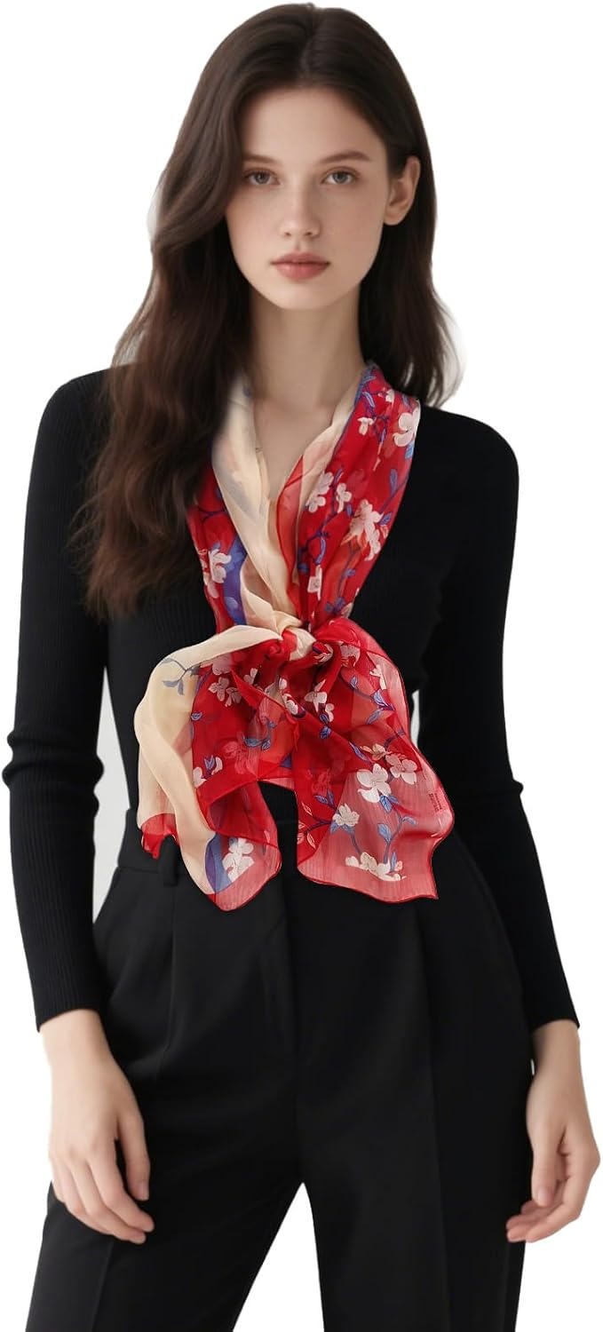 image:imageFAIRYGATE Chiffon Retro Schal Damen Leichtes Halstuch Seiden Chiffon Halstuch fr Mdchen Frauen Halstuch Kopftuch39020