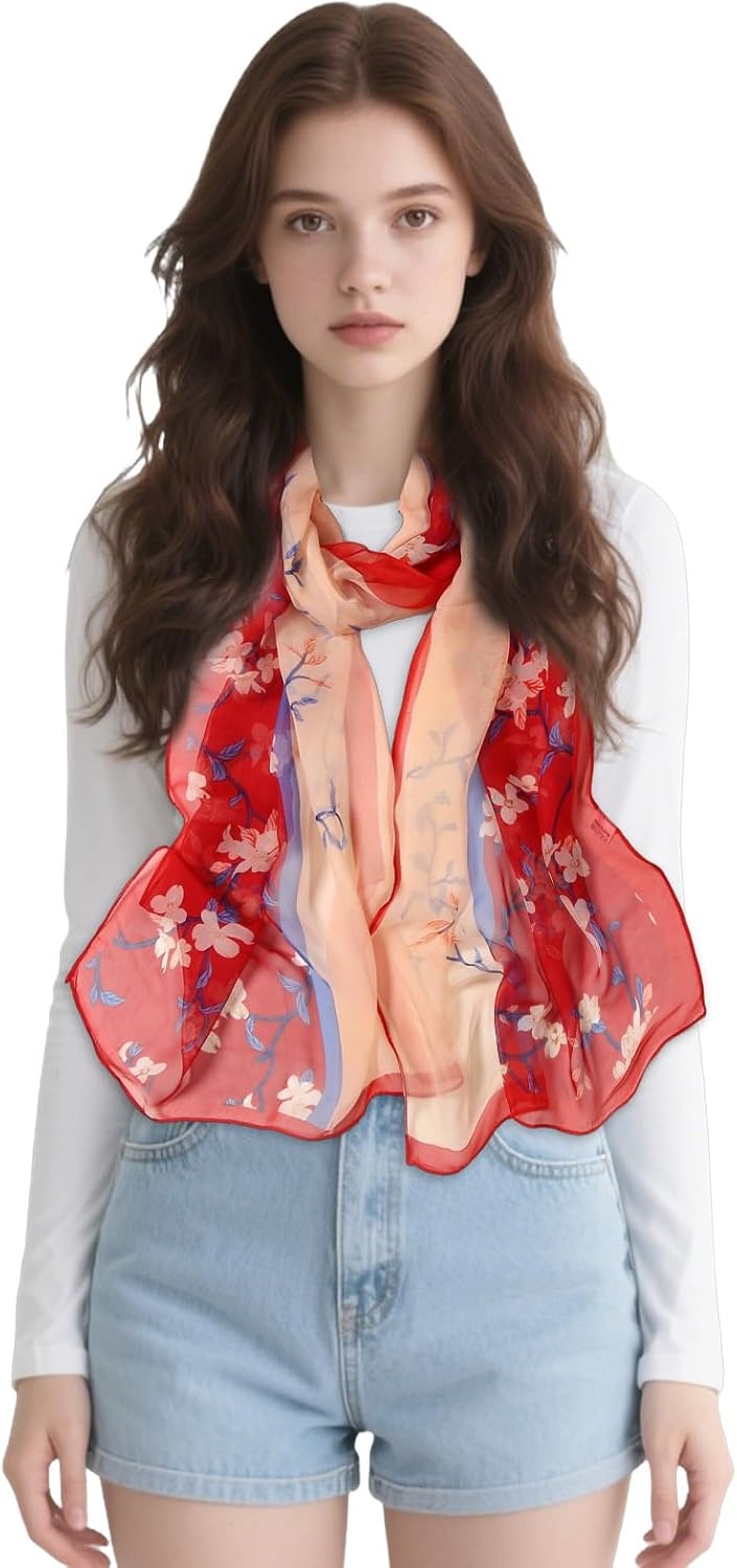 image:imageFAIRYGATE Chiffon Retro Schal Damen Leichtes Halstuch Seiden Chiffon Halstuch fr Mdchen Frauen Halstuch Kopftuch39020