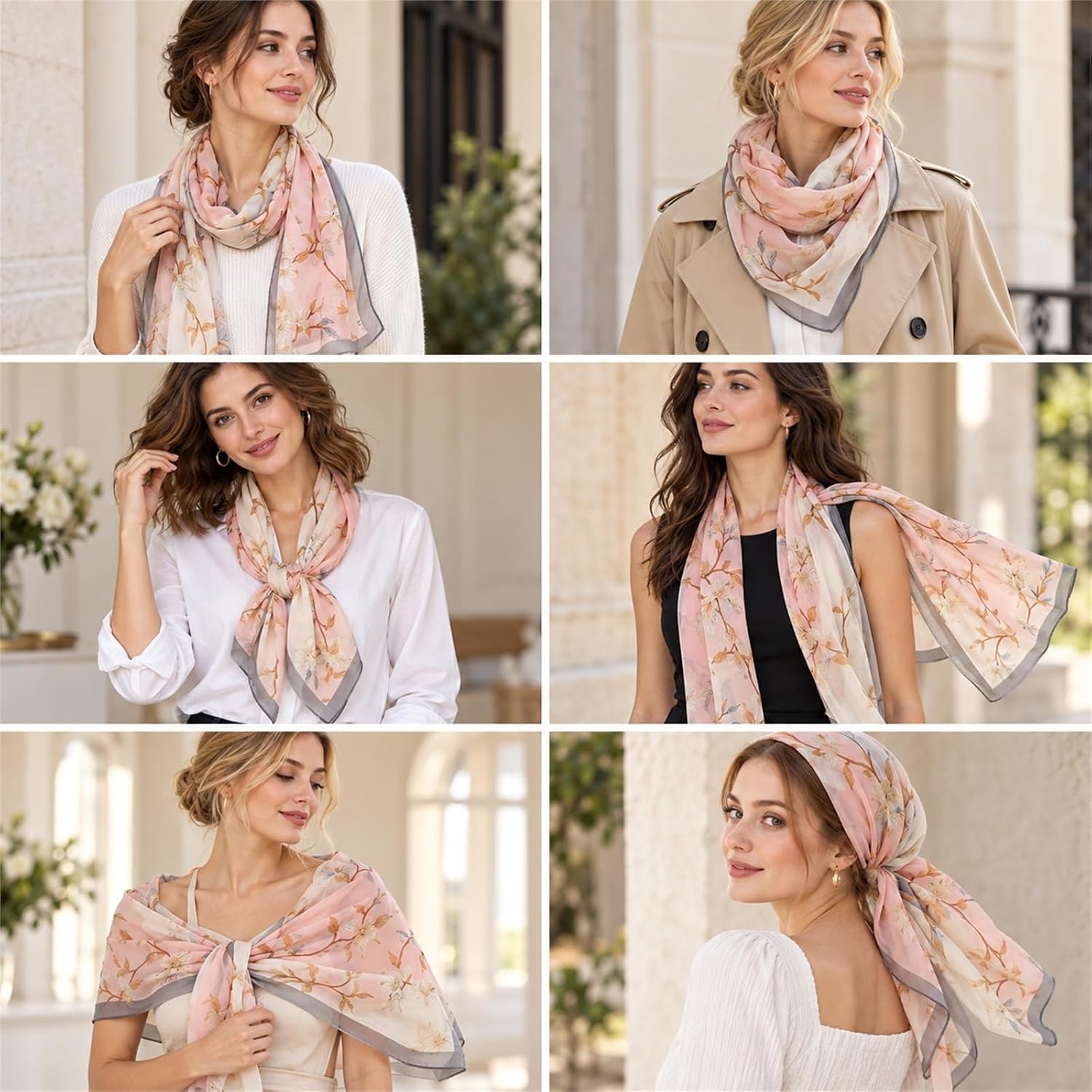 image:imageFAIRYGATE Chiffon Retro Schal Damen Leichtes Halstuch Seiden Chiffon Halstuch fr Mdchen Frauen Halstuch Kopftuch39022