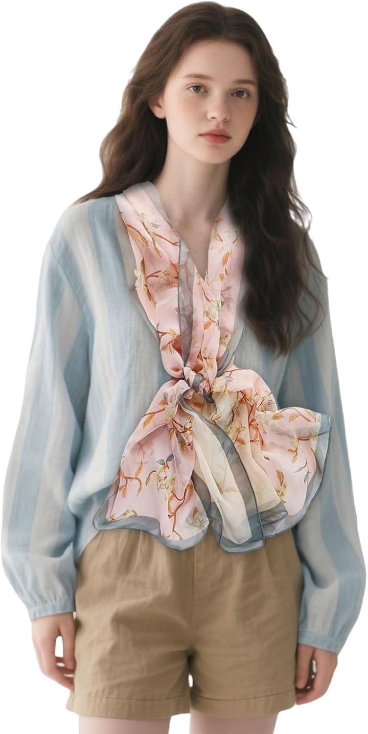 image:imageFAIRYGATE Chiffon Retro Schal Damen Leichtes Halstuch Seiden Chiffon Halstuch fr Mdchen Frauen Halstuch Kopftuch39022