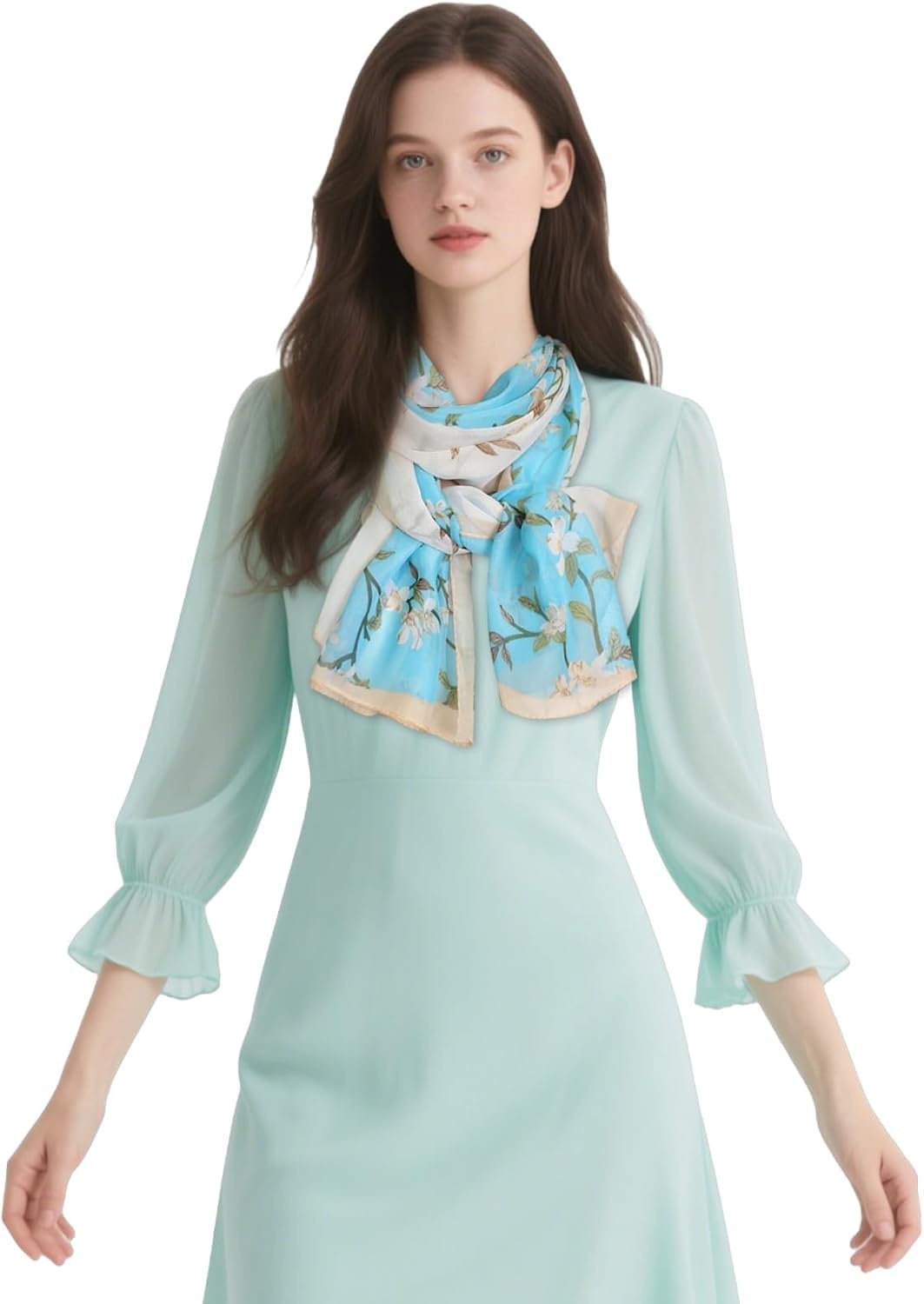 image:imageFAIRYGATE Chiffon Retro Schal Damen Leichtes Halstuch Seiden Chiffon Halstuch fr Mdchen Frauen Halstuch Kopftuch39023