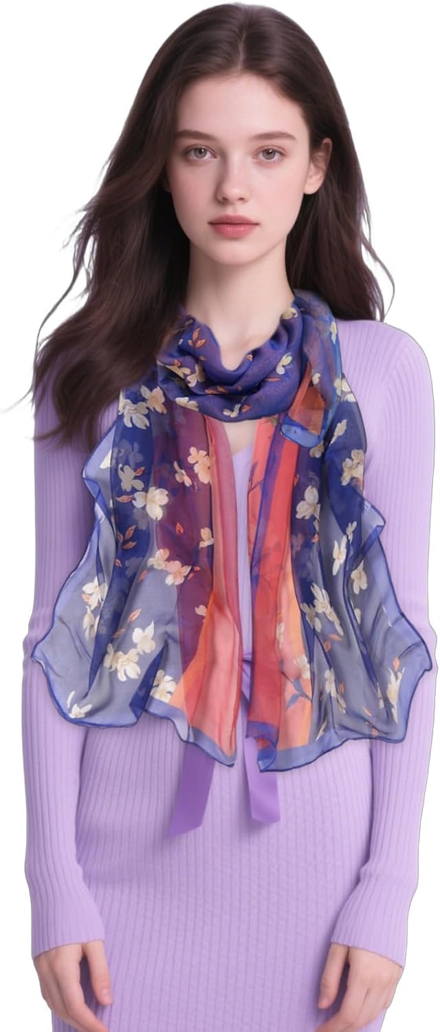image:imageFAIRYGATE Chiffon Retro Schal Damen Leichtes Halstuch Seiden Chiffon Halstuch fr Mdchen Frauen Halstuch Kopftuch39024