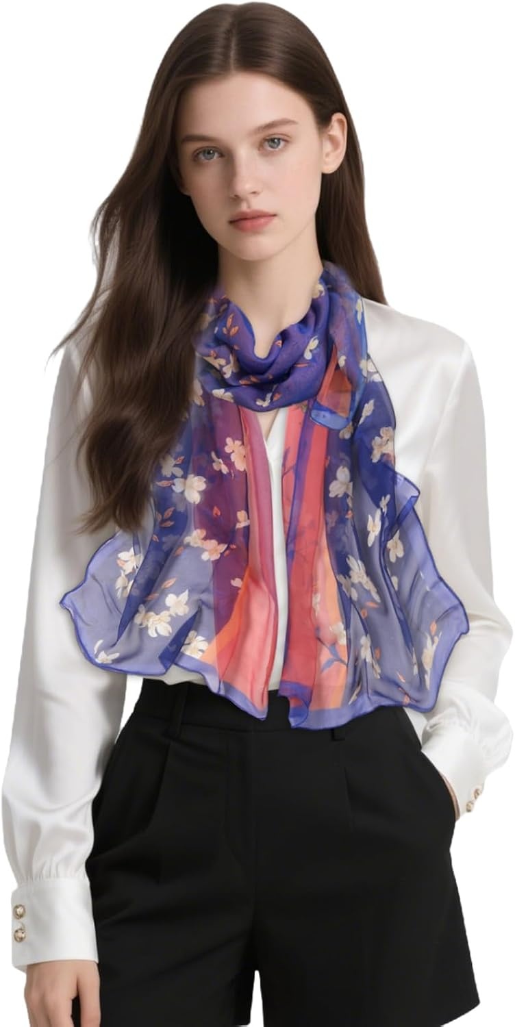 image:imageFAIRYGATE Chiffon Retro Schal Damen Leichtes Halstuch Seiden Chiffon Halstuch fr Mdchen Frauen Halstuch Kopftuch39024