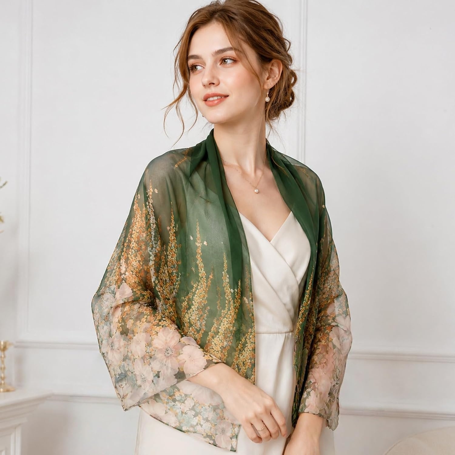 image:imageFAIRYGATE Chiffon Retro Schal Damen Leichtes Halstuch Seiden Chiffon Halstuch fr Mdchen Frauen Halstuch KopftuchFDKRA4432