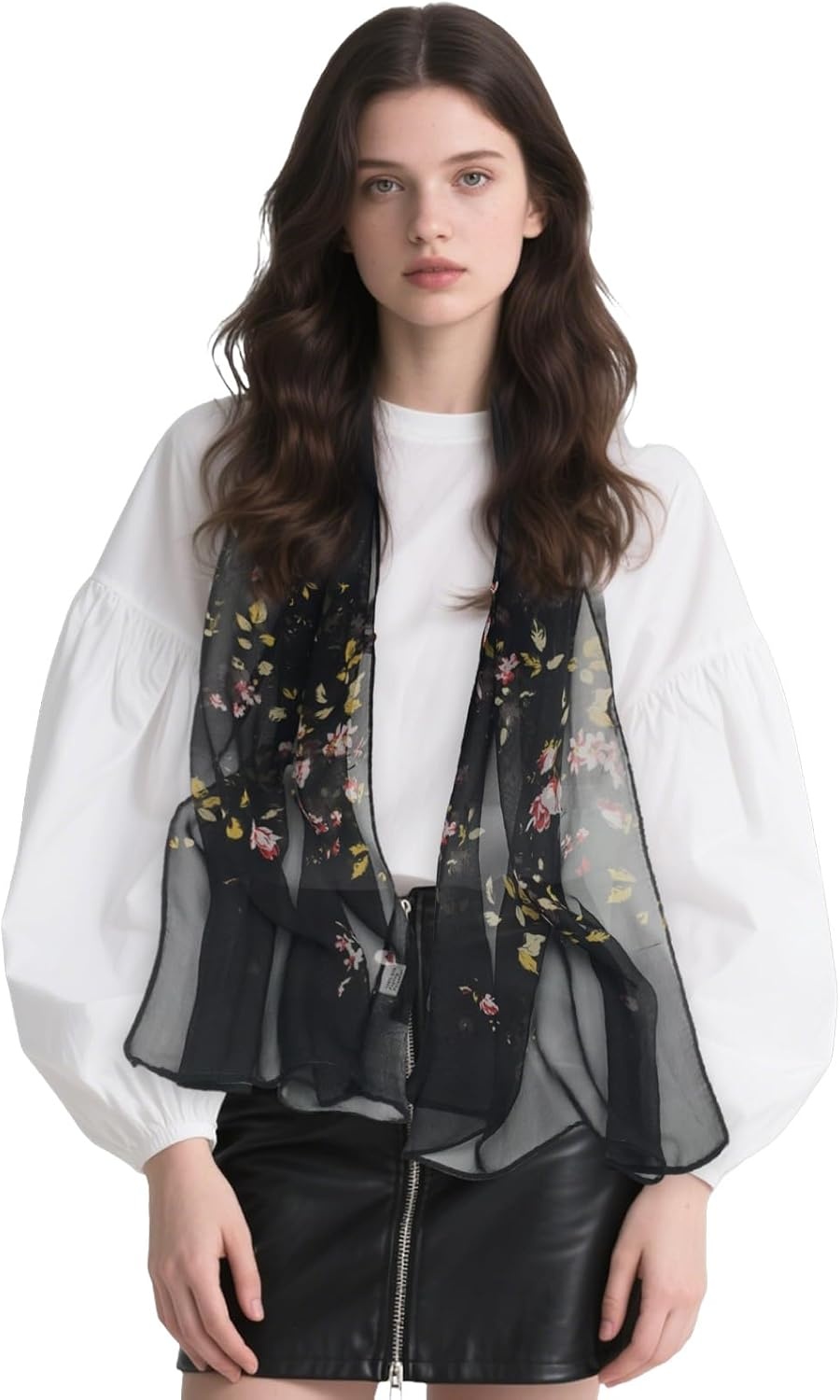 image:imageFAIRYGATE Chiffon Retro Schal Damen Leichtes Halstuch Seiden Chiffon Halstuch fr Mdchen Frauen Halstuch KopftuchFdkra4212