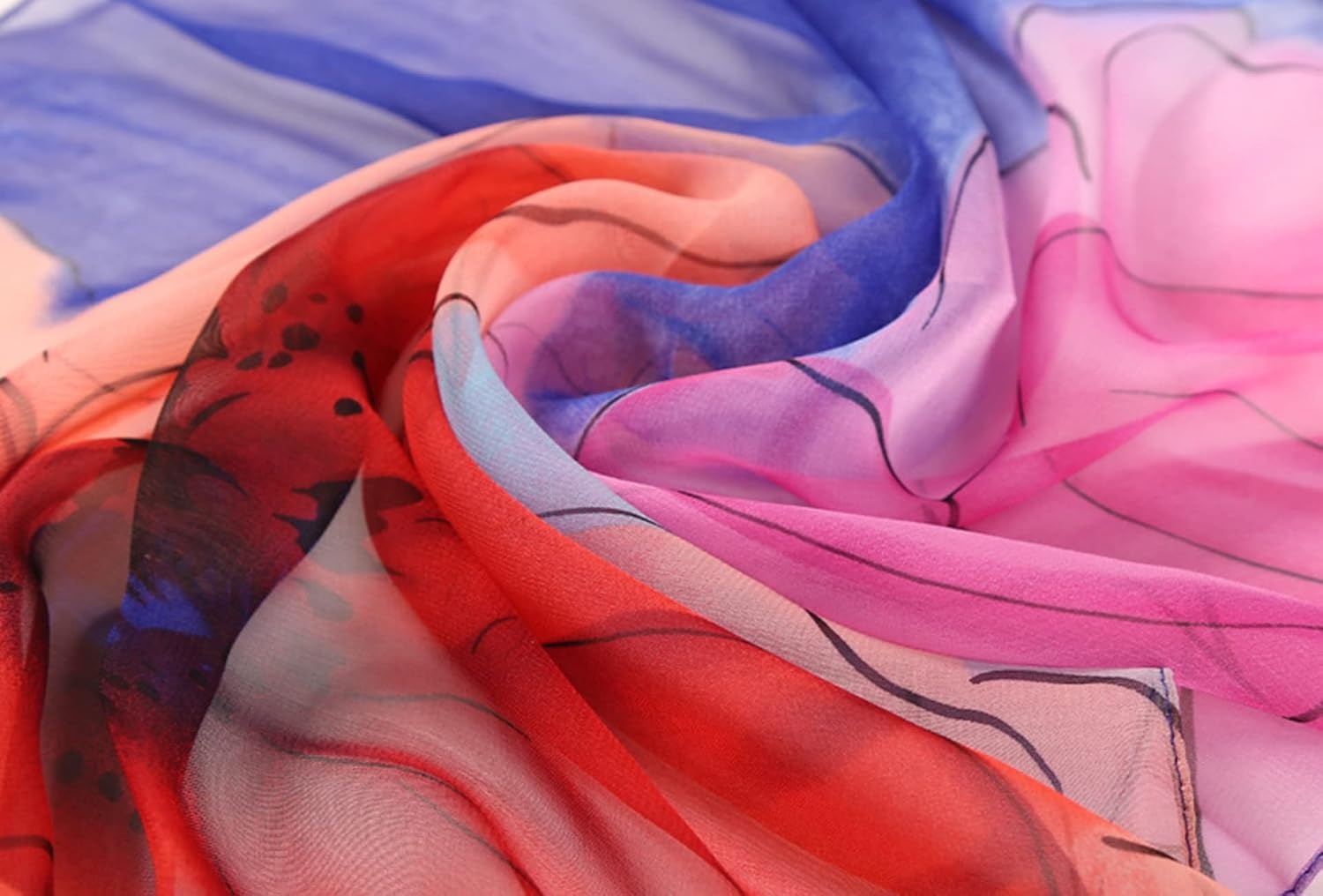 image:imageFAIRYGATE Chiffon Retro Schal Damen Leichtes Halstuch Seiden Chiffon Halstuch fr Mdchen Frauen Halstuch KopftuchFdkra4216