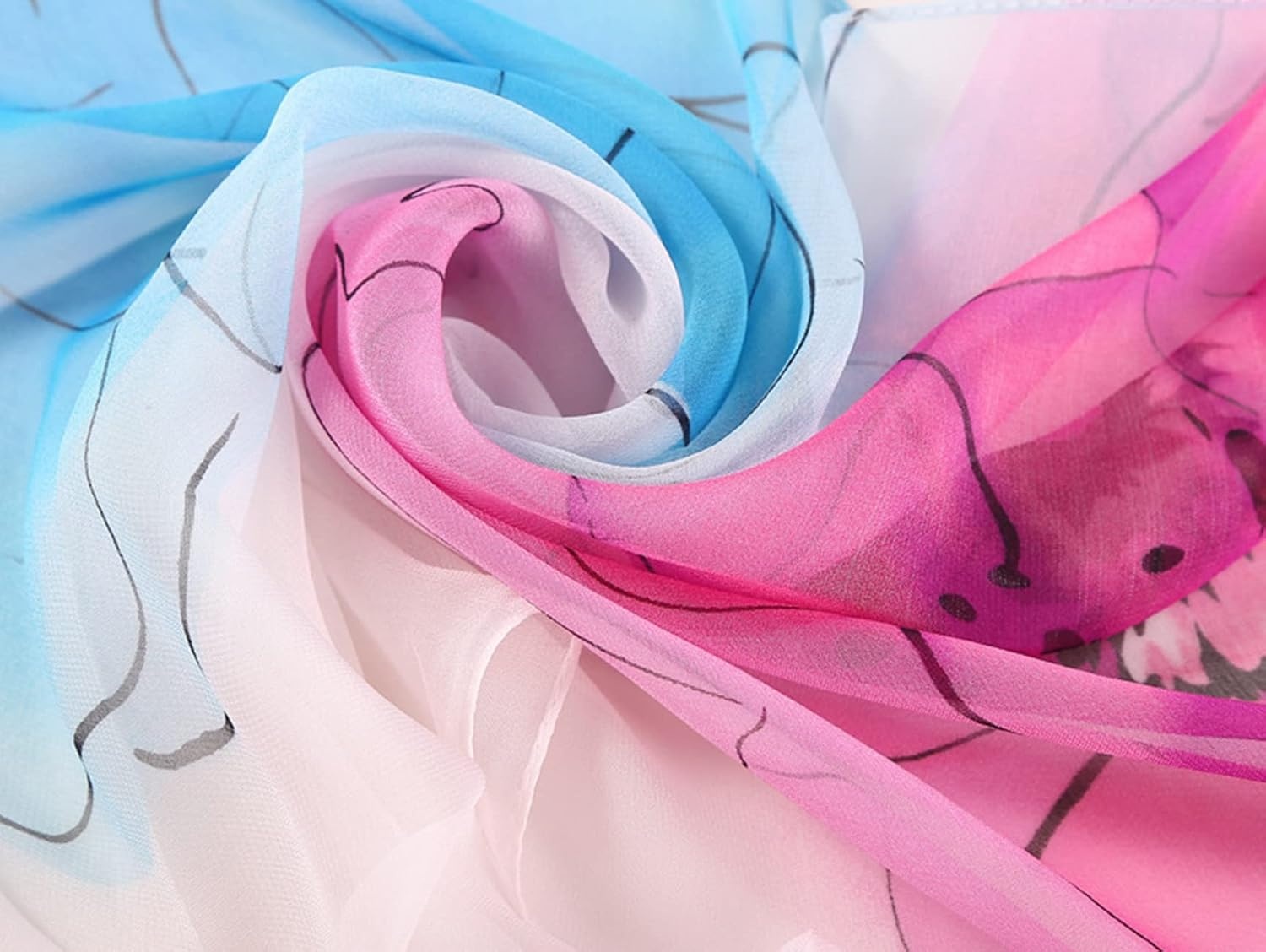 image:imageFAIRYGATE Chiffon Retro Schal Damen Leichtes Halstuch Seiden Chiffon Halstuch fr Mdchen Frauen Halstuch KopftuchFdkra4217