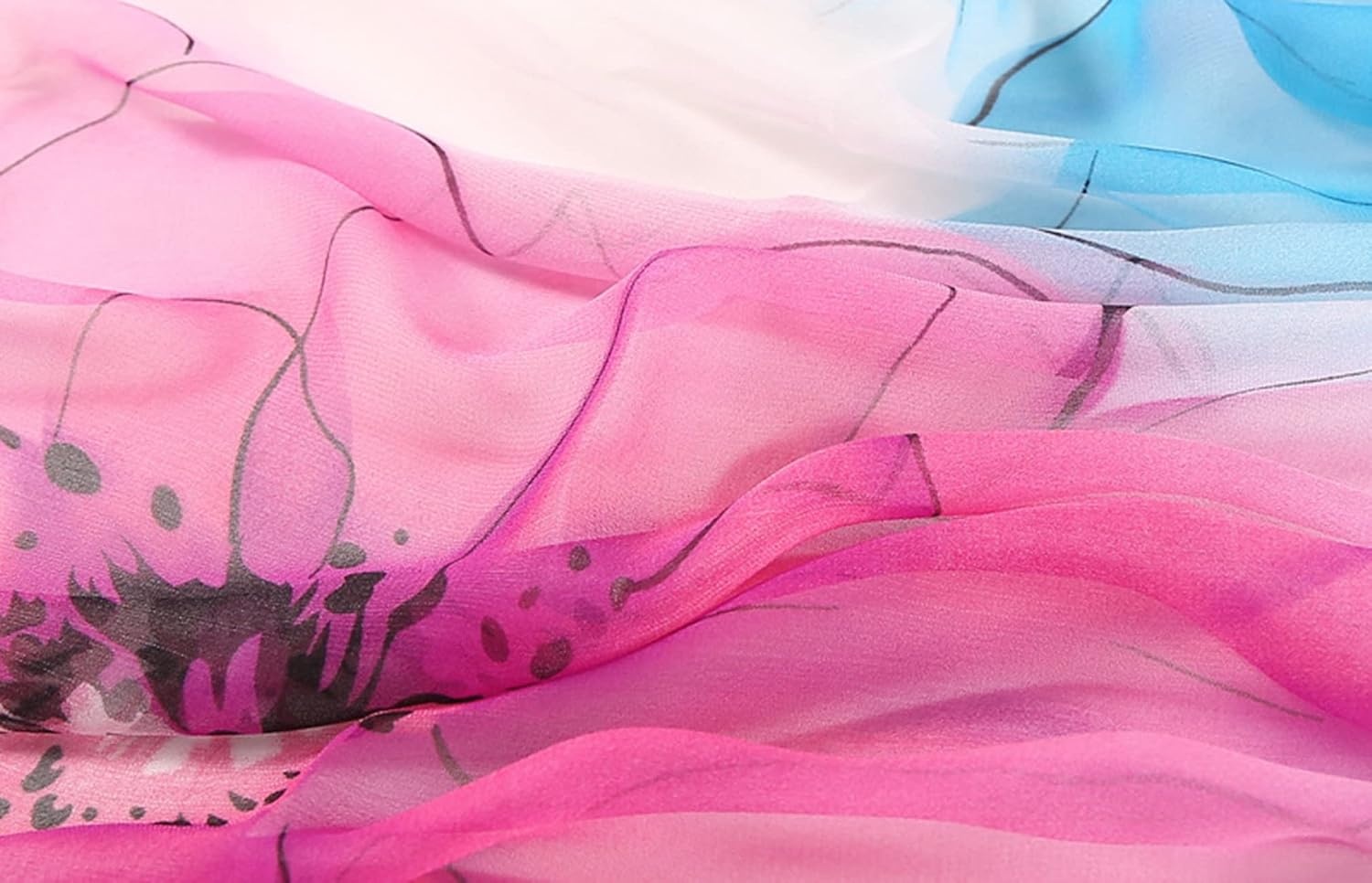 image:imageFAIRYGATE Chiffon Retro Schal Damen Leichtes Halstuch Seiden Chiffon Halstuch fr Mdchen Frauen Halstuch KopftuchFdkra4217
