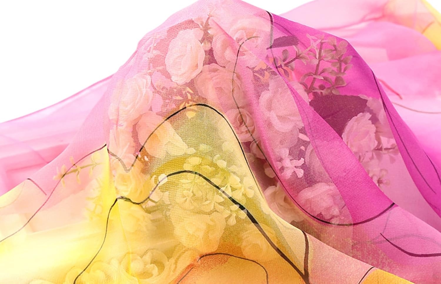 image:imageFAIRYGATE Chiffon Retro Schal Damen Leichtes Halstuch Seiden Chiffon Halstuch fr Mdchen Frauen Halstuch KopftuchFdkra4218