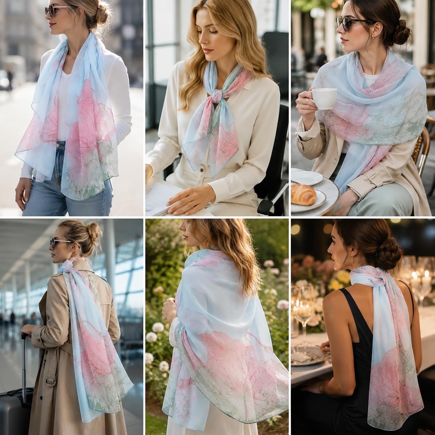 image:imageFAIRYGATE Chiffon Schal Damen Stola Halstuch Tuch fr Sommer Herbst Winter Ganzjhrig Schals amp Tcher50026