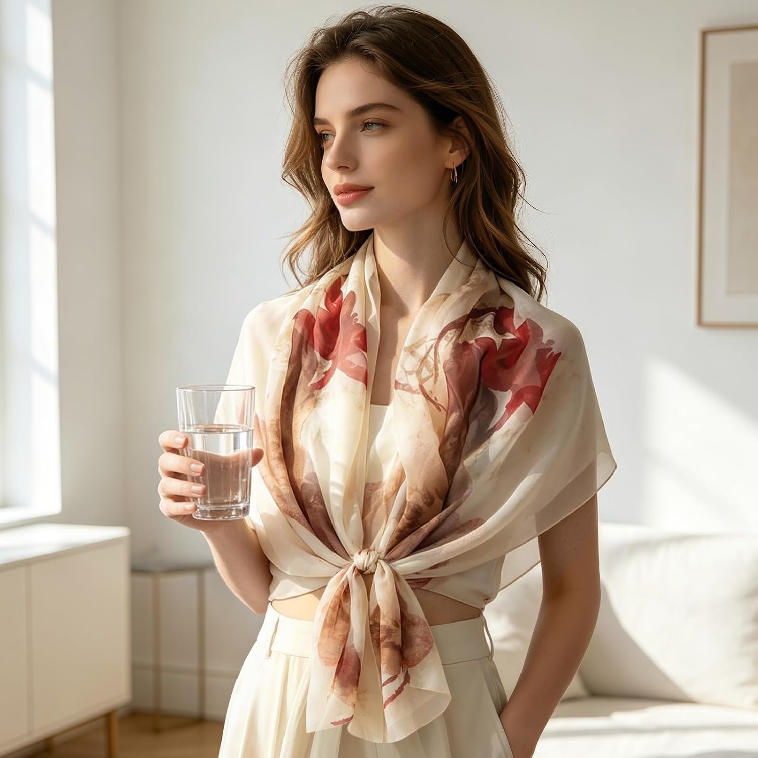 image:imageFAIRYGATE Chiffon Schal Damen Stola Halstuch Tuch fr Sommer Herbst Winter Ganzjhrig Schals amp TcherFDKR50040