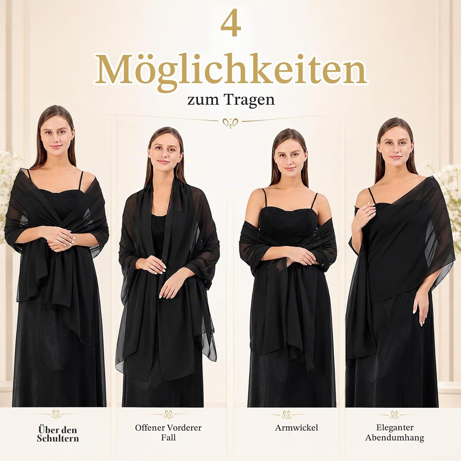 image:imageFAIRYGATE Chiffon Stola Schal fr Brautkleider Abendkleider Alltagskleidung in verschiedenen Farben Schals amp Tcher fr DamenFdyxma0405