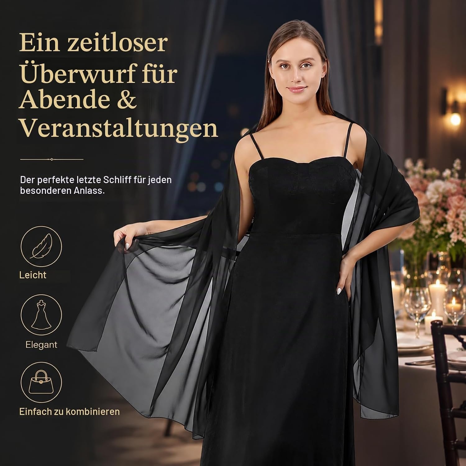 image:imageFAIRYGATE Chiffon Stola Schal fr Brautkleider Abendkleider Alltagskleidung in verschiedenen Farben Schals amp Tcher fr DamenFdyxma0405