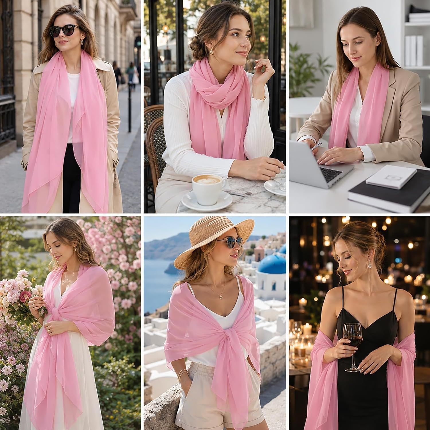 image:imageFAIRYGATE Chiffon Stola Schal fr Brautkleider Abendkleider Alltagskleidung in verschiedenen Farben Schals amp Tcher fr DamenFdyxma0411