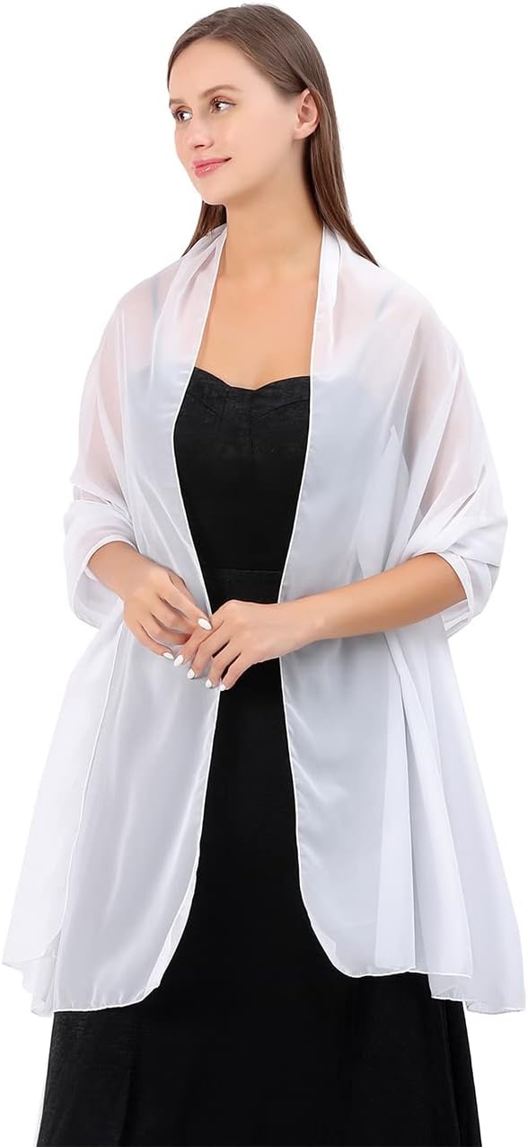 image:imageFAIRYGATE Chiffon Stola Schal fr Brautkleider Abendkleider Alltagskleidung in verschiedenen Farben Schals amp Tcher fr DamenFdyxma0412