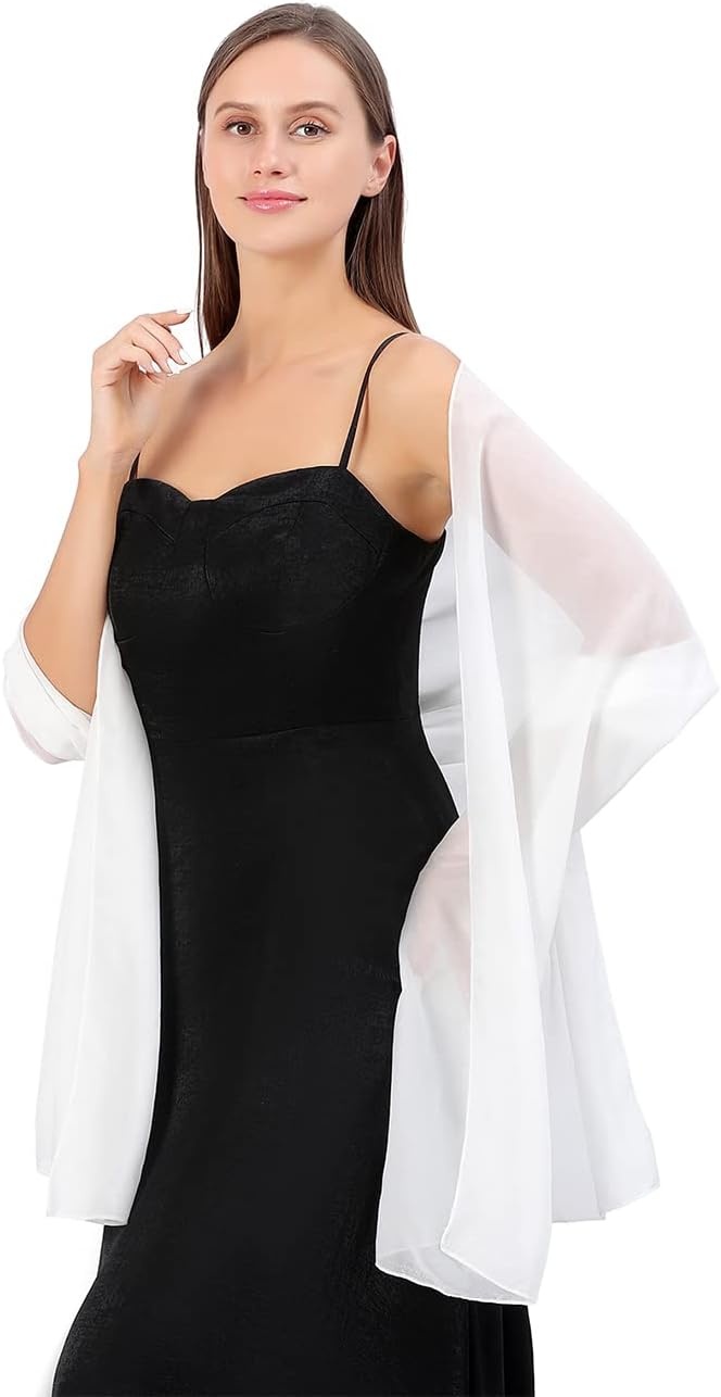 image:imageFAIRYGATE Chiffon Stola Schal fr Brautkleider Abendkleider Alltagskleidung in verschiedenen Farben Schals amp Tcher fr DamenFdyxma0412