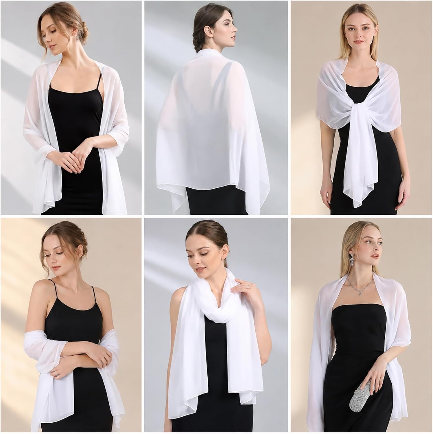 image:imageFAIRYGATE Chiffon Stola Schal fr Brautkleider Abendkleider Alltagskleidung in verschiedenen Farben Schals amp Tcher fr DamenFdyxma0415