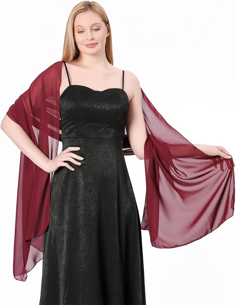 image:imageFAIRYGATE Chiffon Stola Schal fr Brautkleider Abendkleider Alltagskleidung in verschiedenen Farben Schals amp Tcher fr DamenFdyxma0420