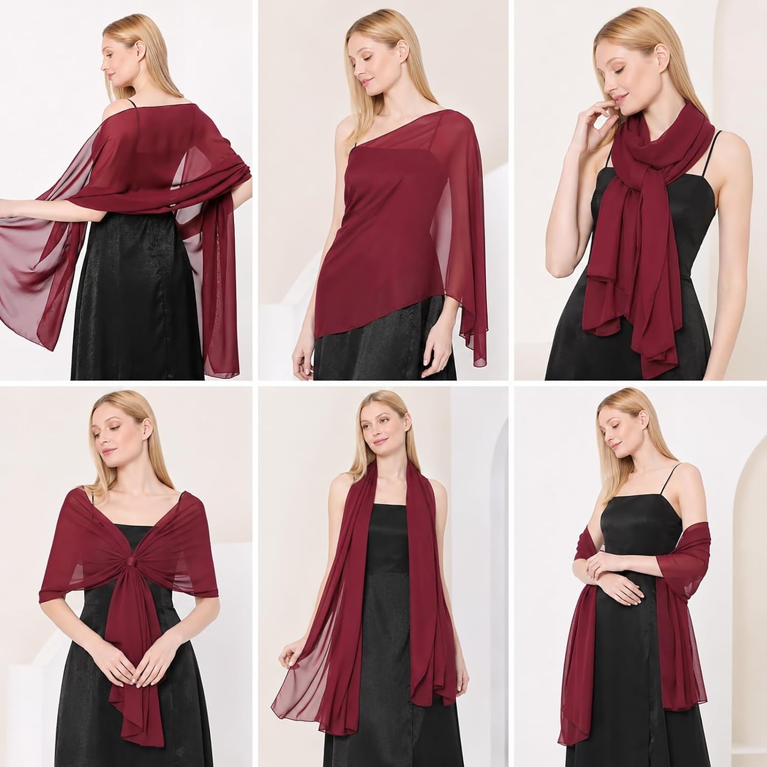 image:imageFAIRYGATE Chiffon Stola Schal fr Brautkleider Abendkleider Alltagskleidung in verschiedenen Farben Schals amp Tcher fr DamenFdyxma0420