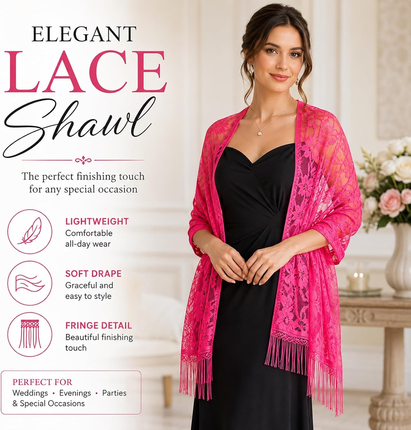 image:imageFAIRYGATE Chiffon Stola Schal fr Brautkleider Abendkleider Alltagskleidung in verschiedenen Farben Schals amp Tcher fr DamenFdyxma0613