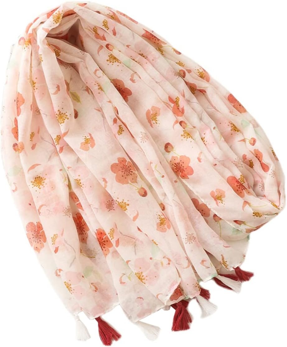image:imageFAIRYGATE Damen Schal Vogel Blume Schmetterling Druck Lange Soft Neck Scarf Wickel Stola fr Summer Beach Winter Geschenk8034