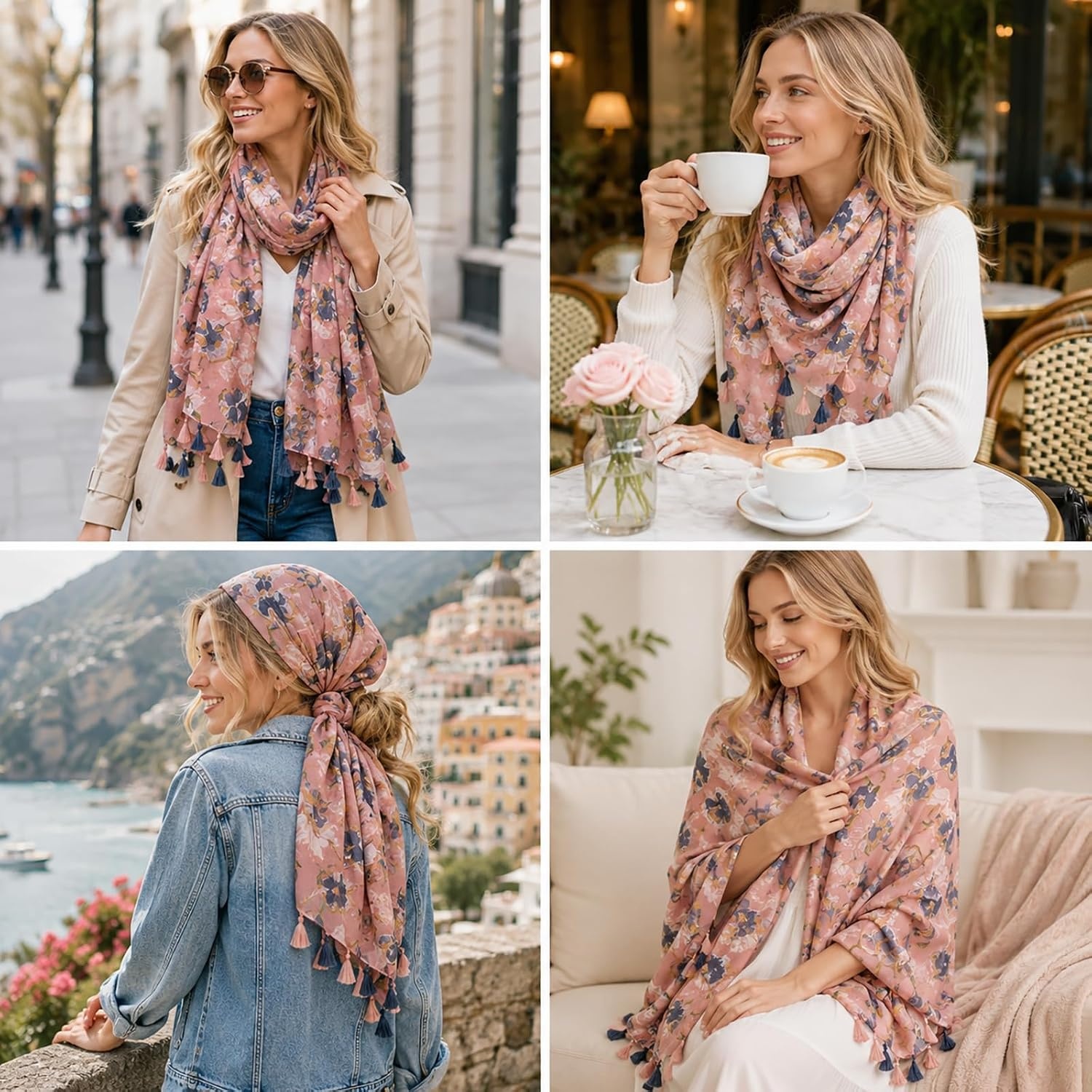 image:imageFAIRYGATE Damen Schal Vogel Blume Schmetterling Druck Lange Soft Neck Scarf Wickel Stola fr Summer Beach Winter GeschenkFDYT32227
