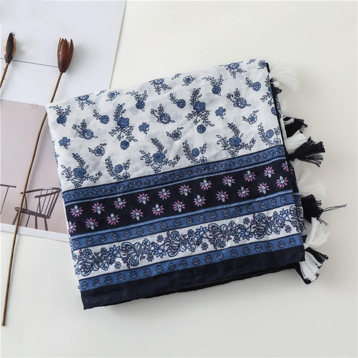 image:imageFAIRYGATE Damen Schal Vogel Blume Schmetterling Druck Lange Soft Neck Scarf Wickel Stola fr Summer Beach Winter GeschenkFDYT32228