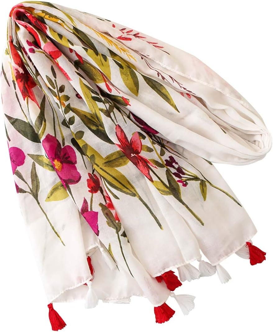 image:imageFAIRYGATE Damen Schal Vogel Blume Schmetterling Druck Lange Soft Neck Scarf Wickel Stola fr Summer Beach Winter GeschenkFdyt17226