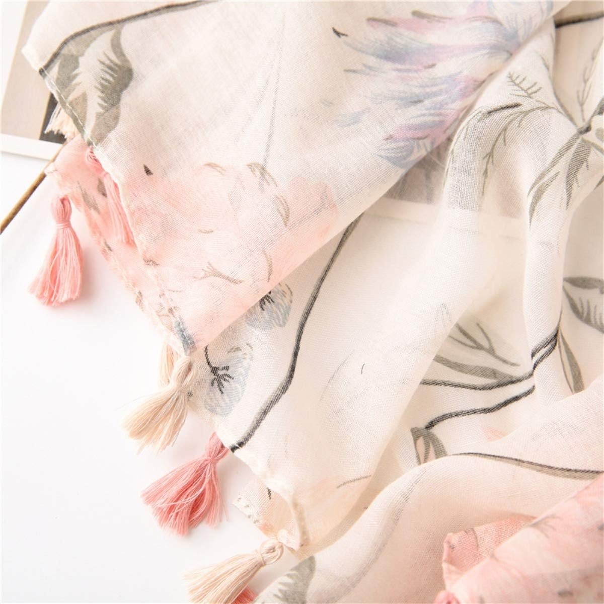 image:imageFAIRYGATE Damen Schal Vogel Blume Schmetterling Druck Lange Soft Neck Scarf Wickel Stola fr Summer Beach Winter GeschenkFdyt17227