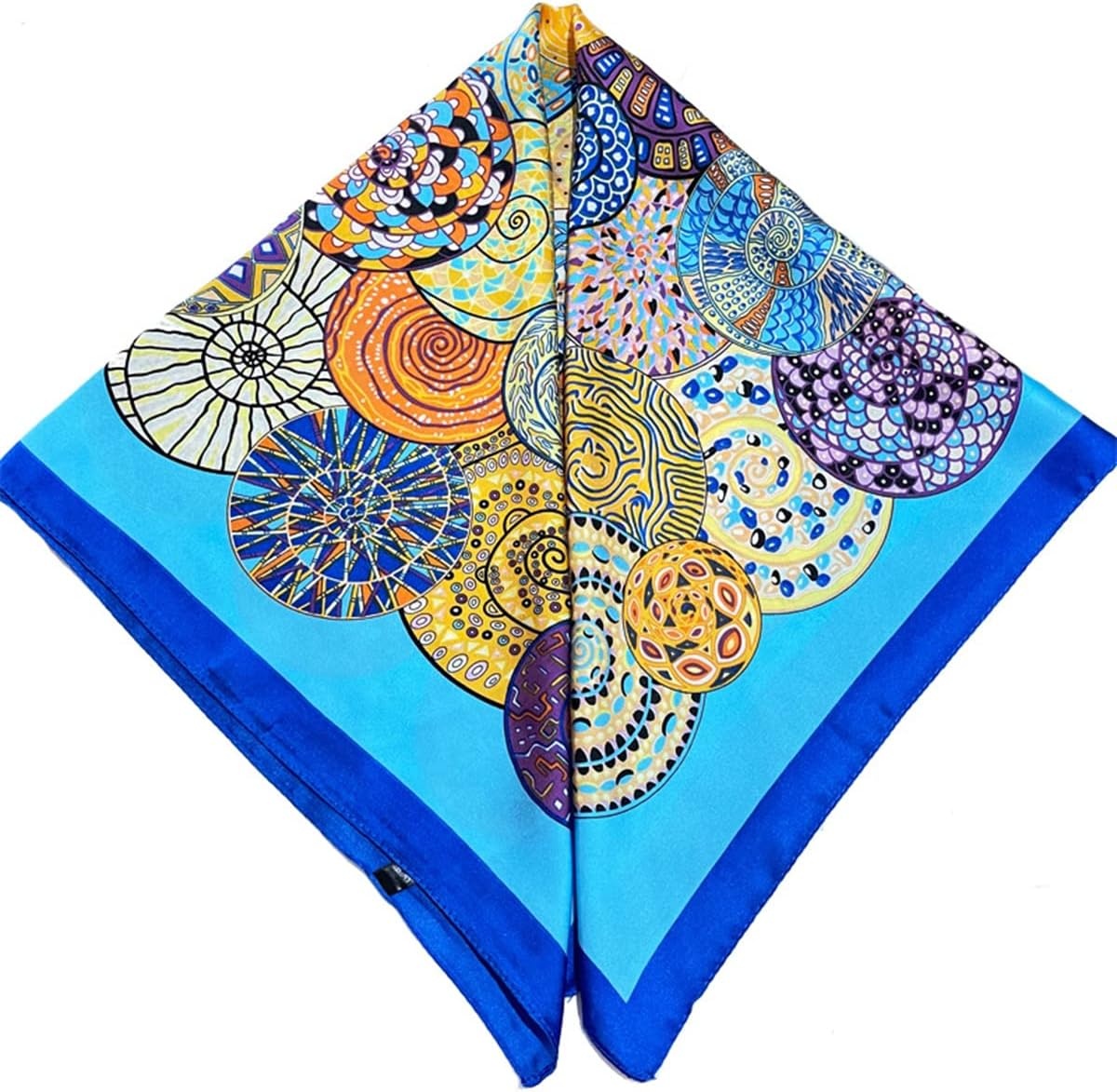 image:imageFAIRYGATE Damen Seidentuch Quadrates Bedrucktes Halstuch Satin Seidenschal Kopftuch 70x70cm92009