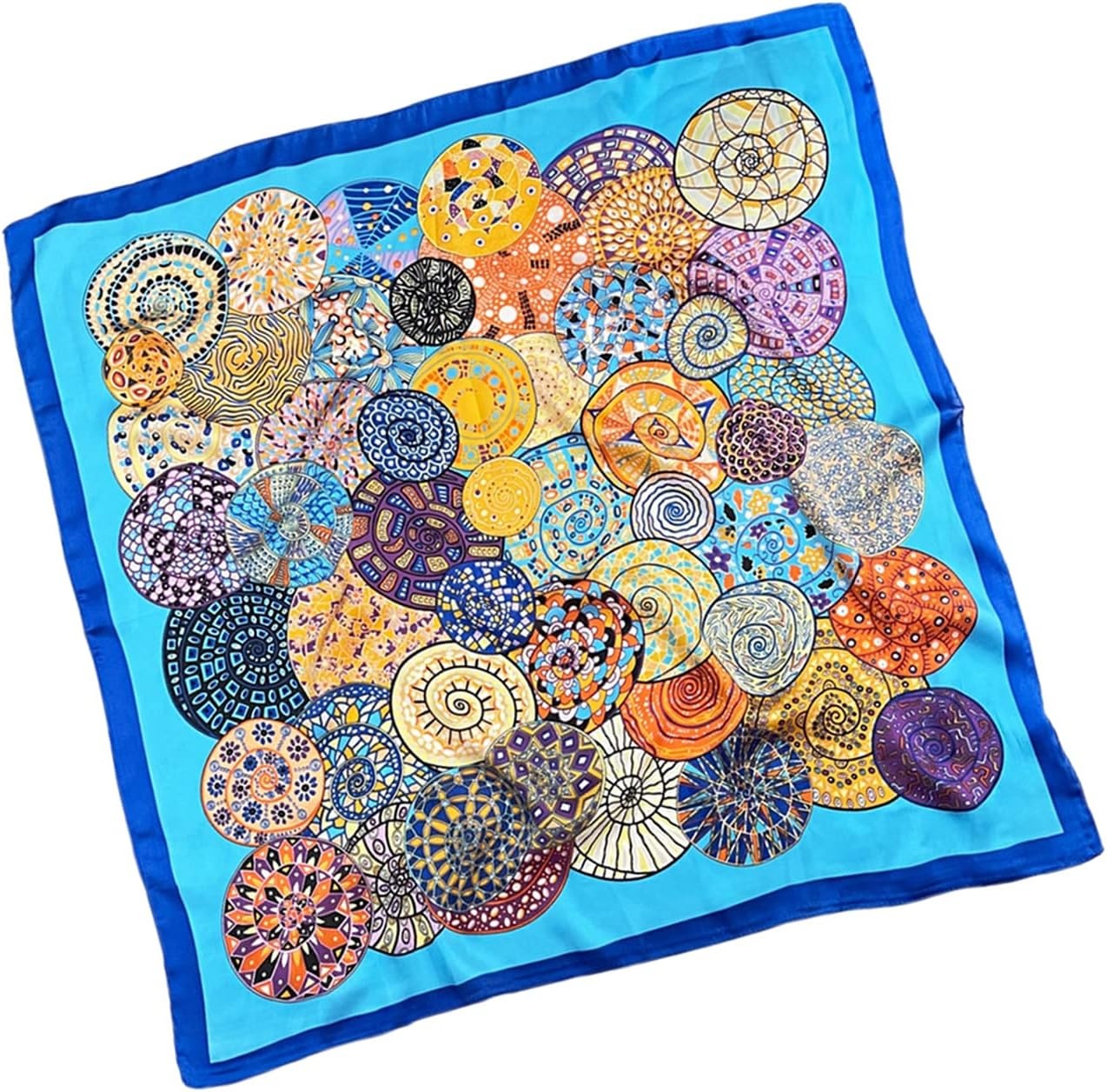 image:imageFAIRYGATE Damen Seidentuch Quadrates Bedrucktes Halstuch Satin Seidenschal Kopftuch 70x70cm92009