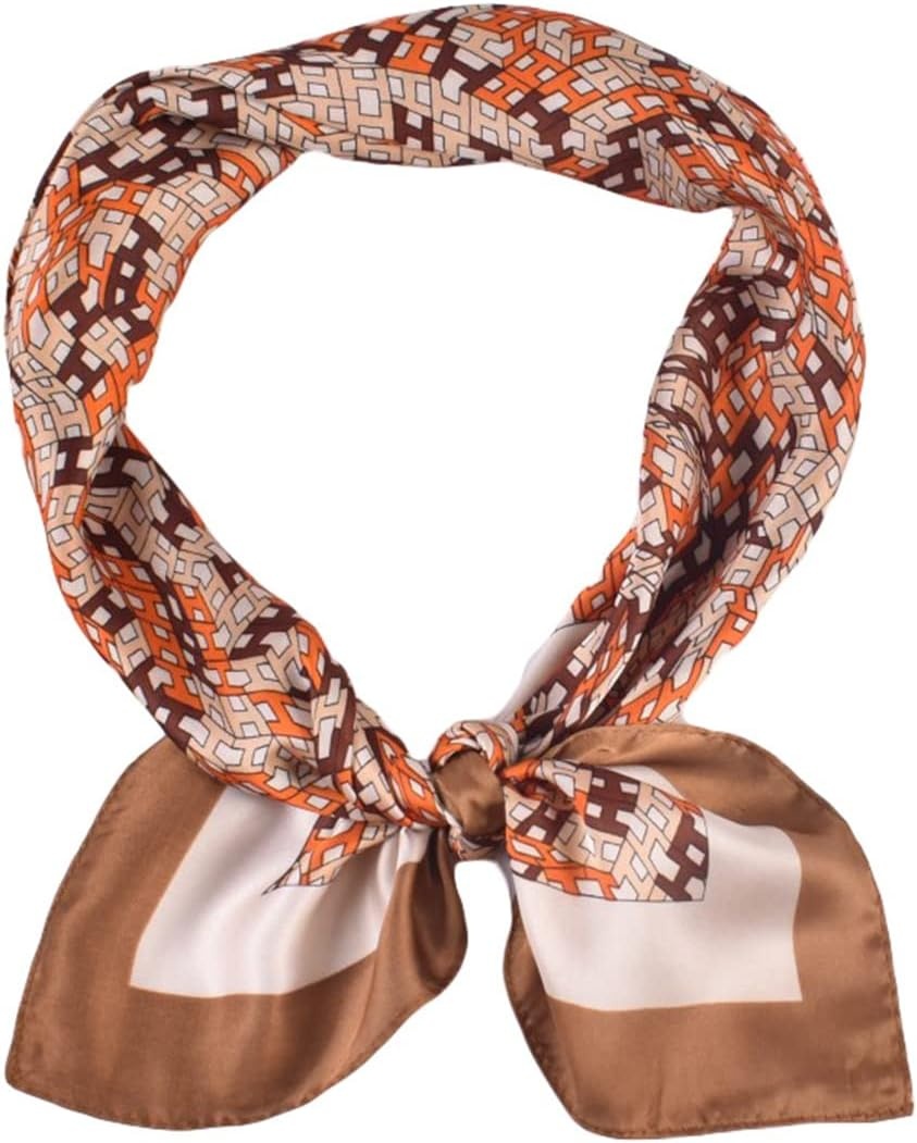 image:imageFAIRYGATE Damen Seidentuch Quadrates Bedrucktes Halstuch Satin Seidenschal Kopftuch 70x70cm92019