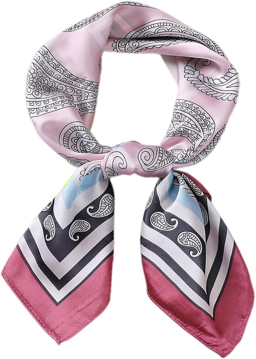 image:imageFAIRYGATE Damen Seidentuch Quadrates Bedrucktes Halstuch Satin Seidenschal Kopftuch 70x70cmFdas26012