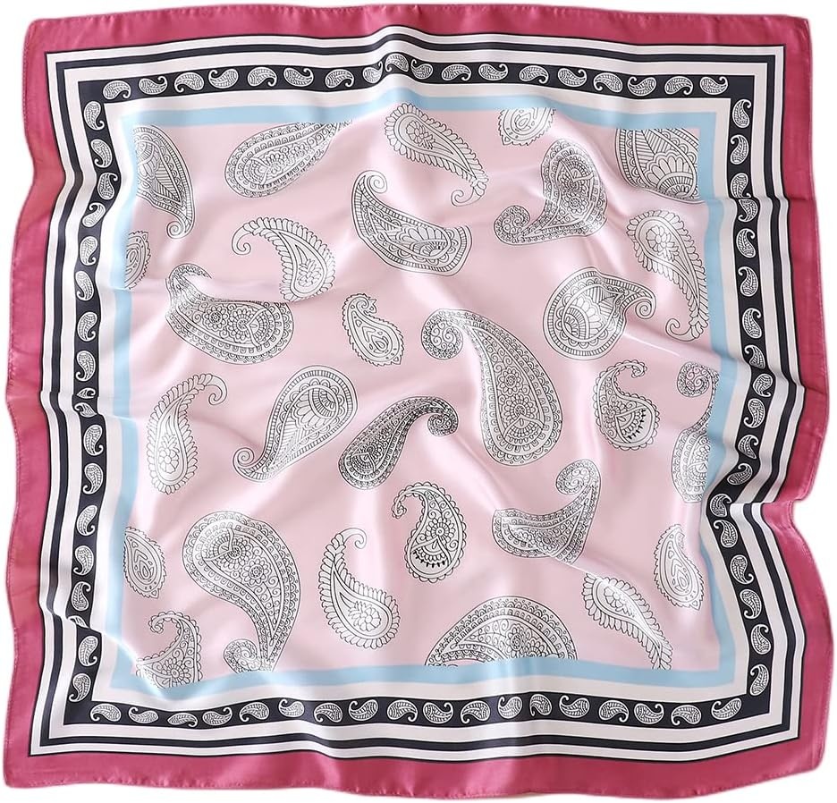 image:imageFAIRYGATE Damen Seidentuch Quadrates Bedrucktes Halstuch Satin Seidenschal Kopftuch 70x70cmFdas26012