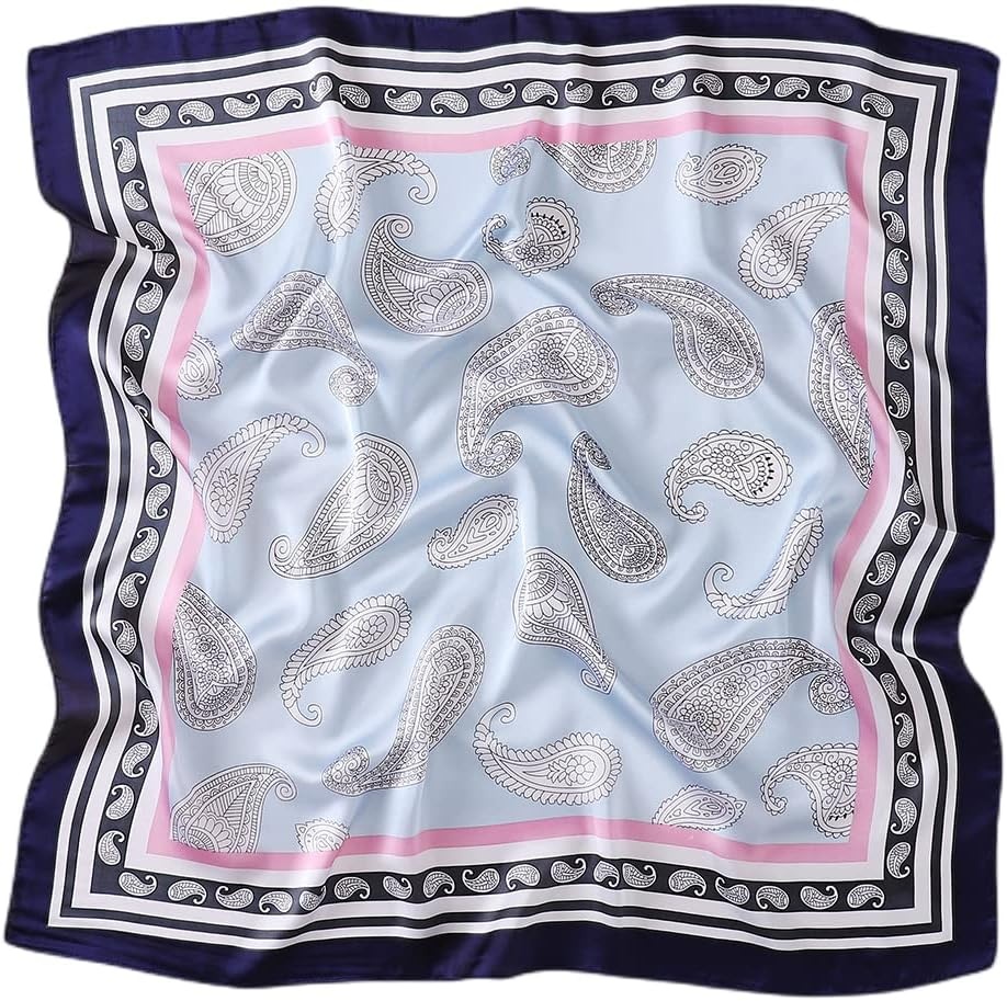 image:imageFAIRYGATE Damen Seidentuch Quadrates Bedrucktes Halstuch Satin Seidenschal Kopftuch 70x70cmFdas26013