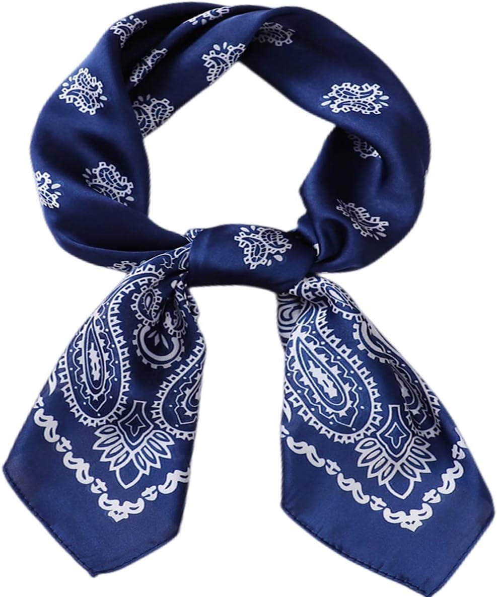 image:imageFAIRYGATE Damen Seidentuch Quadrates Bedrucktes Halstuch Satin Seidenschal Kopftuch 70x70cmFdas29015