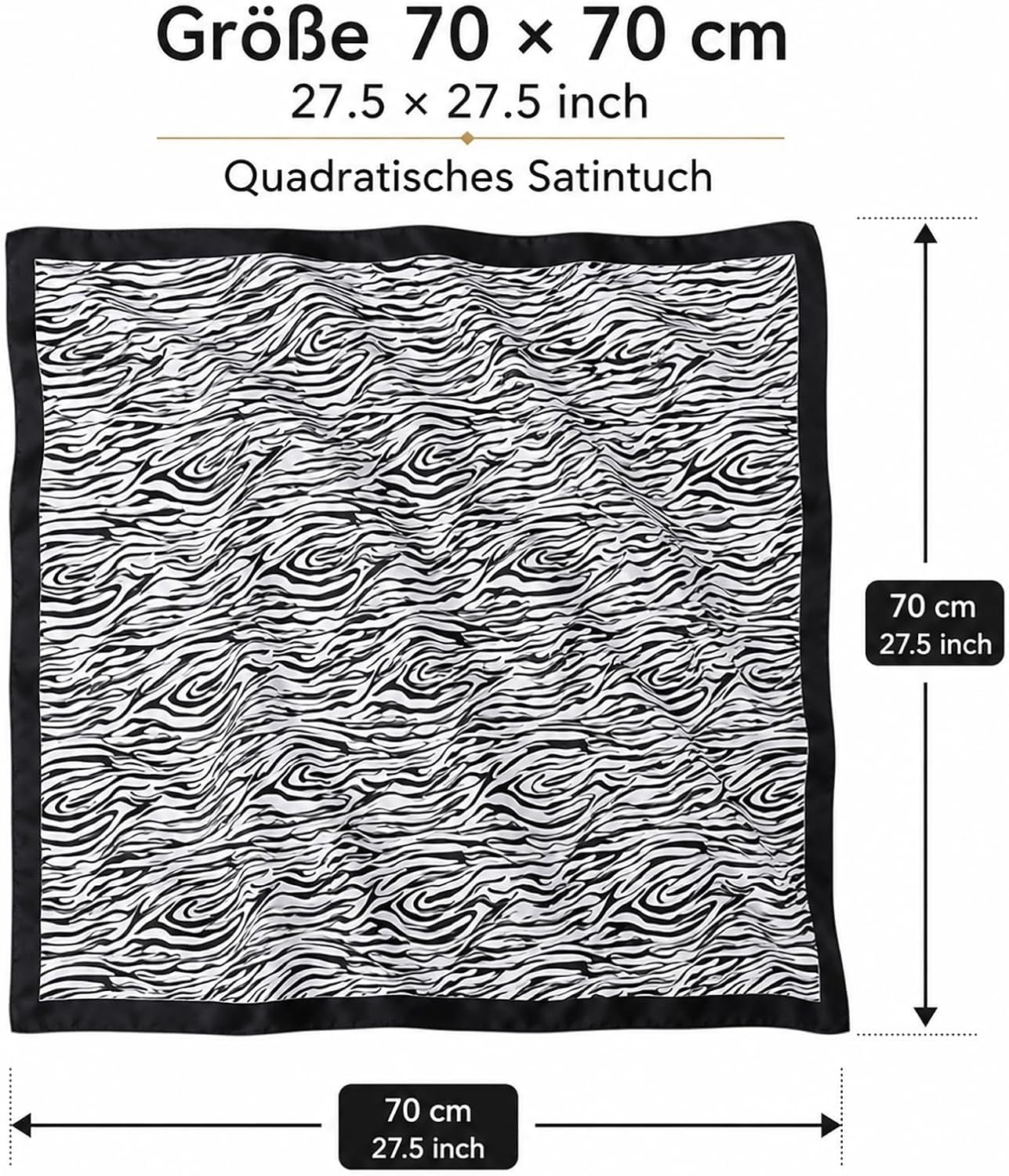 image:imageFAIRYGATE Damen Seidentuch Quadrates Bedrucktes Halstuch Satin Seidenschal Kopftuch 70x70cmFdas29017