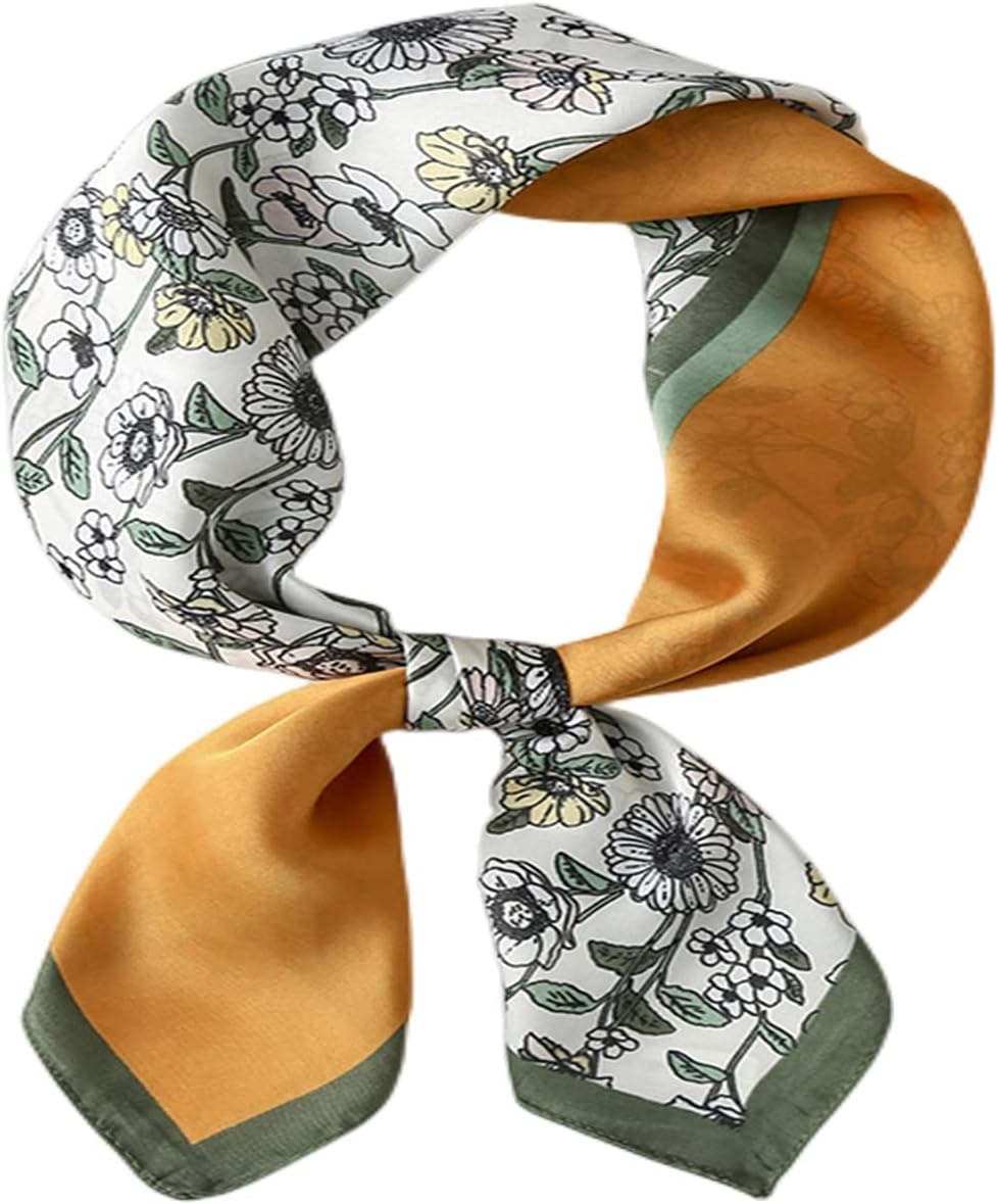 image:imageFAIRYGATE Damen Seidentuch Quadrates Bedrucktes Halstuch Satin Seidenschal Kopftuch 70x70cmFdas29025