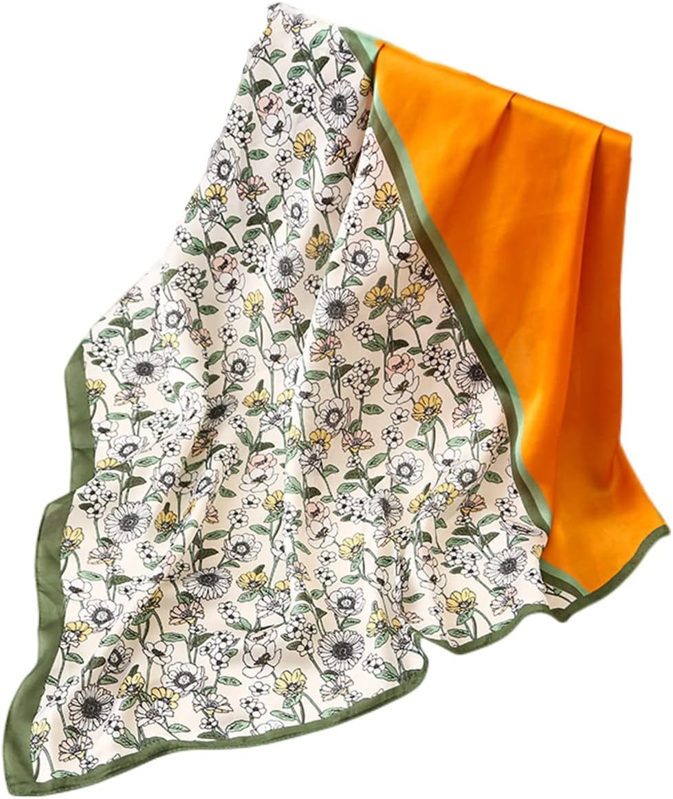 image:imageFAIRYGATE Damen Seidentuch Quadrates Bedrucktes Halstuch Satin Seidenschal Kopftuch 70x70cmFdas29025