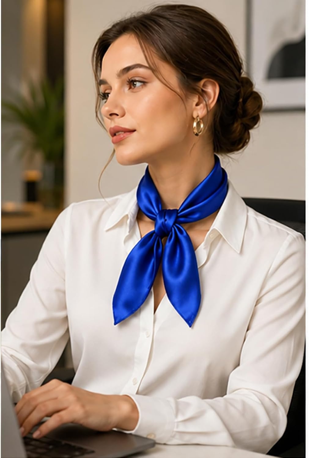 image:imageFAIRYGATE Damen Seidentuch Quadrates Bedrucktes Halstuch Satin Seidenschal Kopftuch 70x70cmFdasa2308