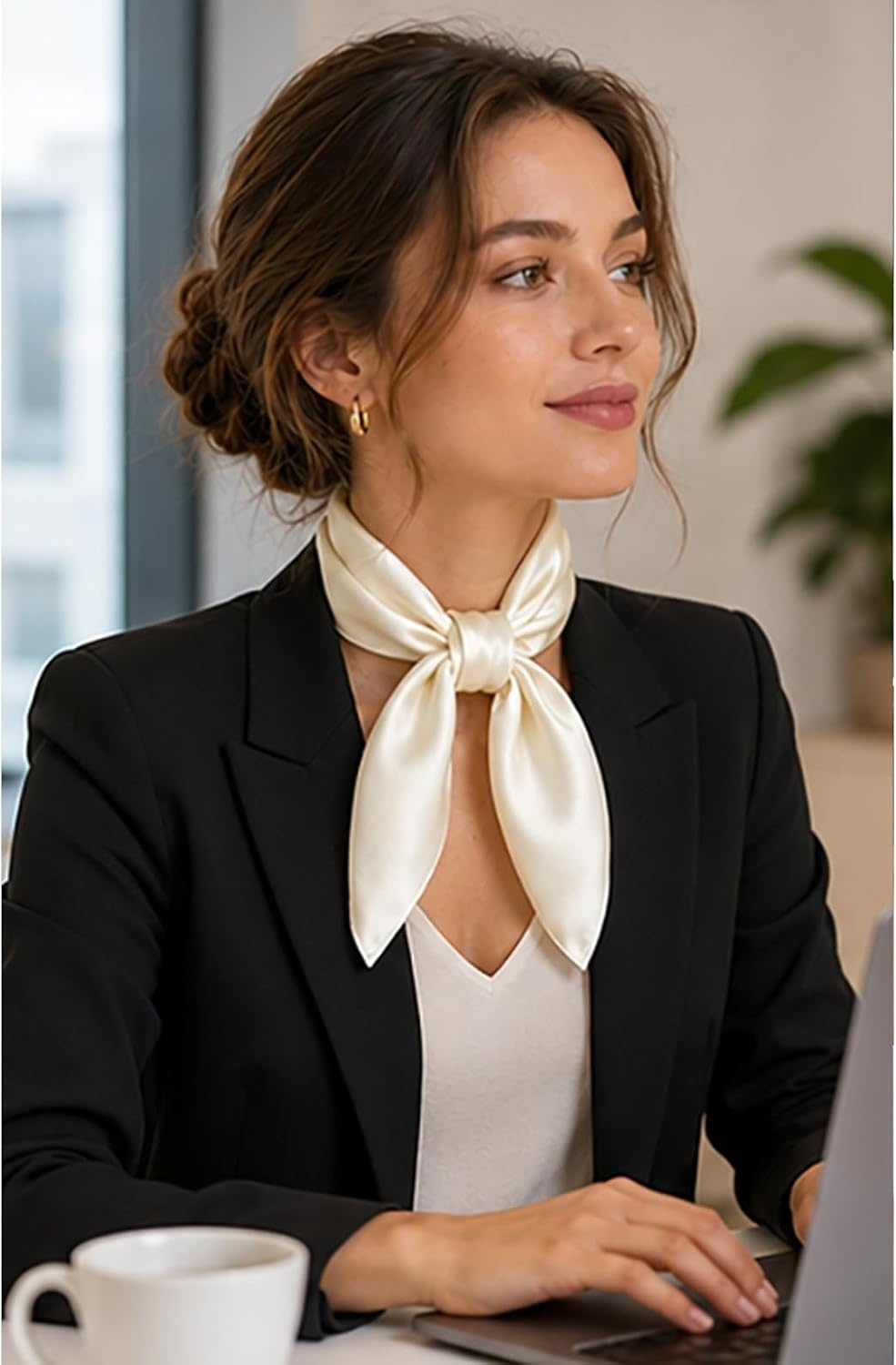 image:imageFAIRYGATE Damen Seidentuch Quadrates Bedrucktes Halstuch Satin Seidenschal Kopftuch 70x70cmFdasa2320