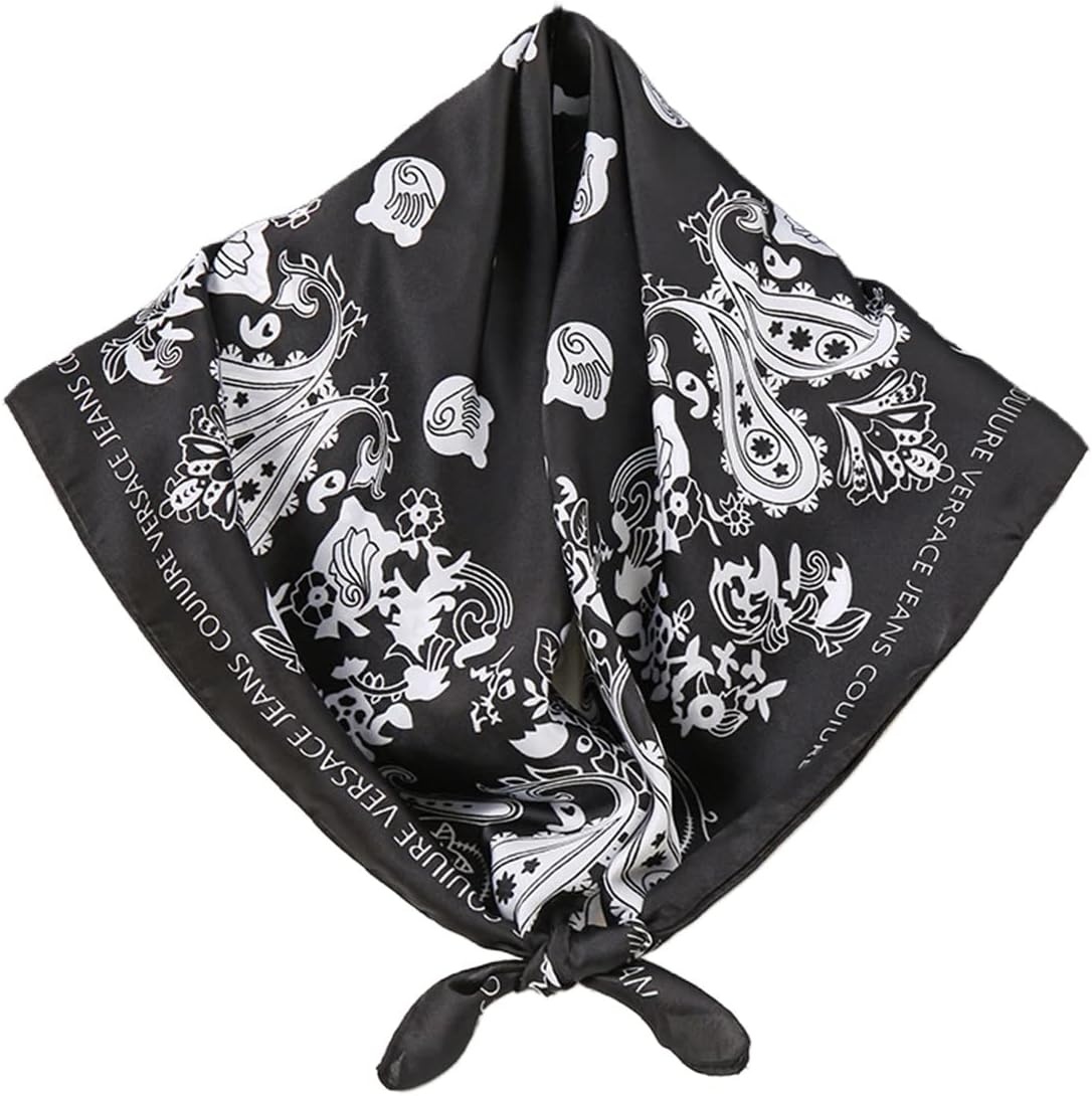 image:imageFAIRYGATE Damen Seidentuch Quadrates Bedrucktes Halstuch Satin Seidenschal Kopftuch 70x70cmFdgh95005