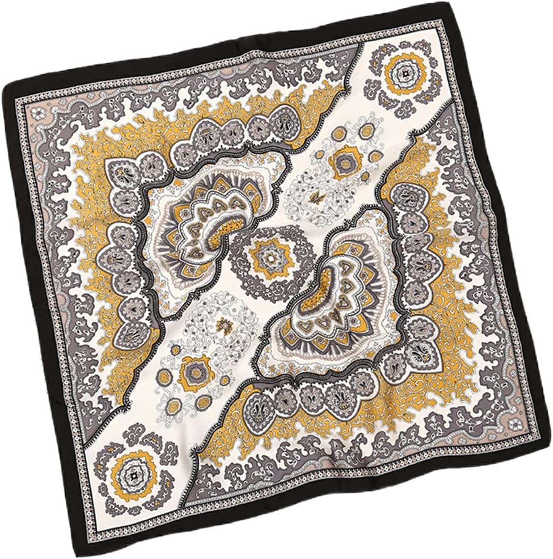 image:imageFAIRYGATE Damen Seidentuch Quadrates Bedrucktes Halstuch Satin Seidenschal Kopftuch 70x70cmFdgh95018