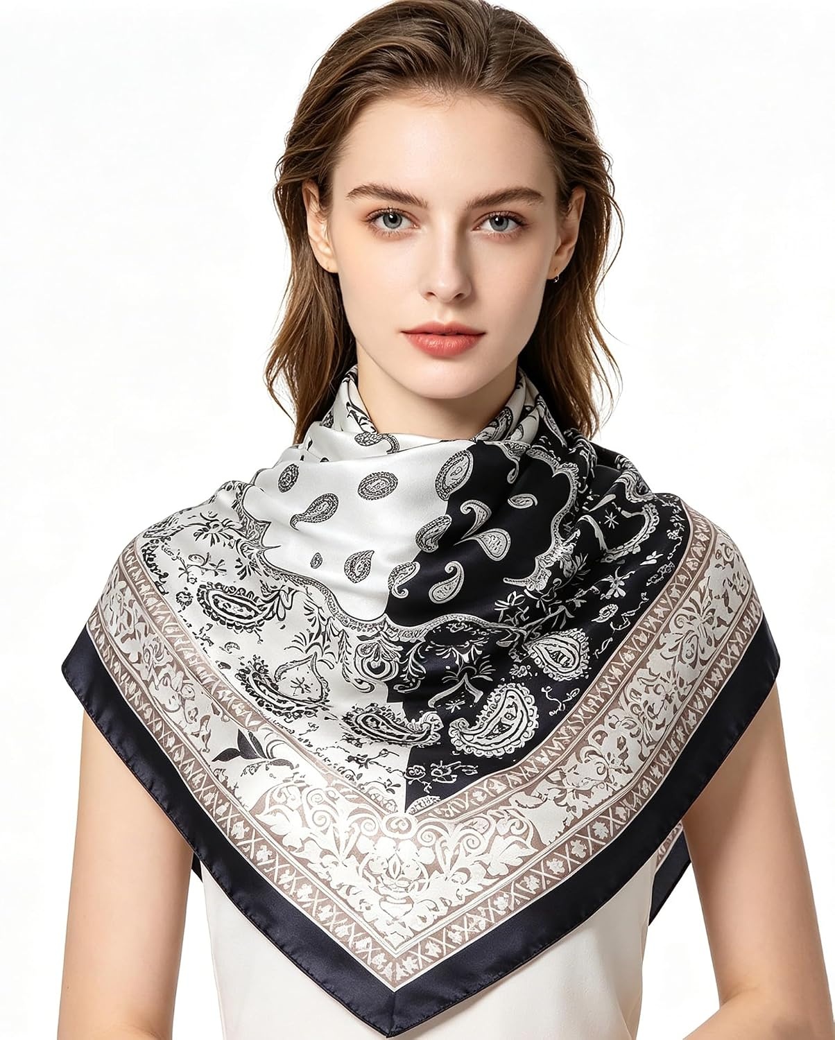 image:imageFAIRYGATE Damenschal Schal Tuch Blume Bandana Halstuch Kopftuch Schals 90 x 90 cm Bunte74013