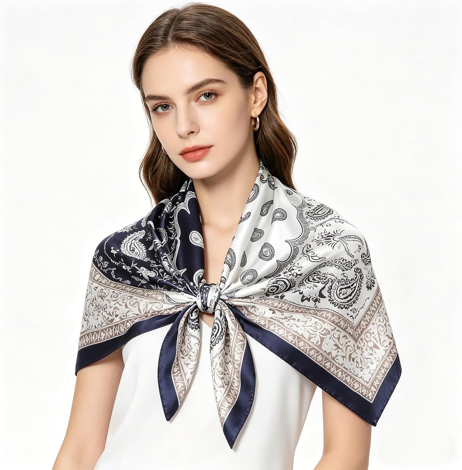 image:imageFAIRYGATE Damenschal Schal Tuch Blume Bandana Halstuch Kopftuch Schals 90 x 90 cm Bunte74013