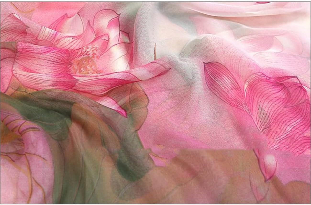 image:imageFAIRYGATE Georgette Chiffon Schal Damen Lange Schals Blume Muster Soft Wrap Simulation Seidenschal fr Frhling Sommer Herbst Winter38005